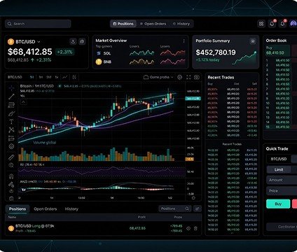 Atlas Financial Dashboard real-time market tracking interface